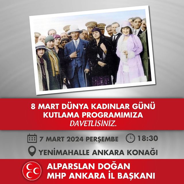 Gölbaşı MHP İlçe Başkanlığı, 8 Mart Dünya Kadınlar Günü'nü kutlamak için unutulmaz bir etkinlik düzenliyor!