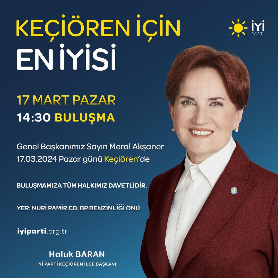 İyi Parti Keçiören İlçe Başkanlığı, Halkla Buluşma Etkinliği Düzenliyor!