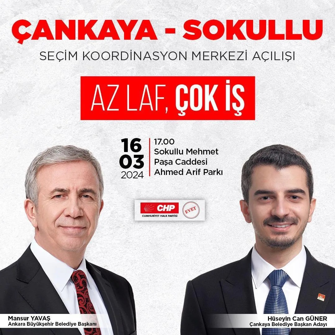 Mansur Yavaş ve Hüseyin Can Güner, Çankaya SKM'nin açılış törenine katılacak.