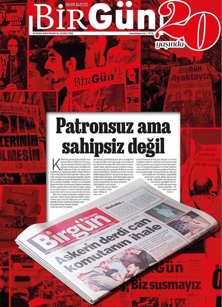 BirGün Gazetesi, 20. yılını kutlayarak bağımsız gazeteciliğin önemine vurgu yapıyor.