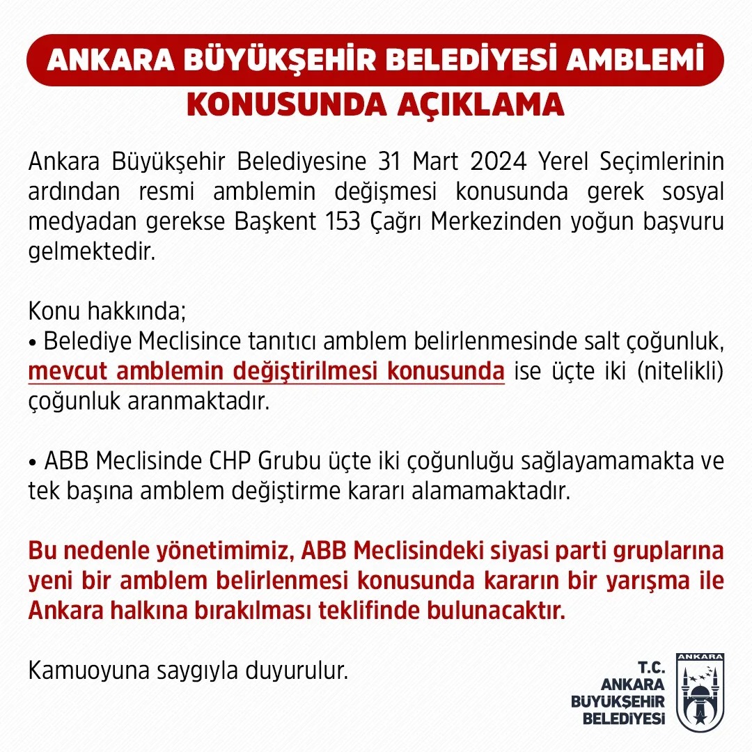 Ankara Büyükşehir Belediyesi Amblem Tartışmaları