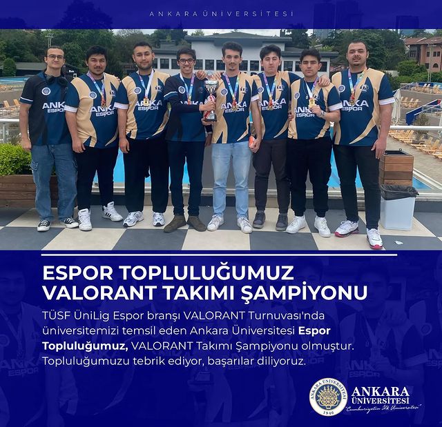 Ankara Üniversitesi Espor Topluluğu VALORANT Turnuvasında Şampiyon Oldu