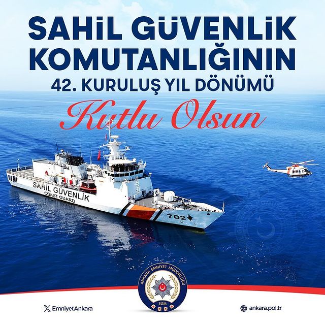 Sahil Güvenlik Komutanlığı'nın 42. Kuruluş Yıl Dönümü Kutlandı