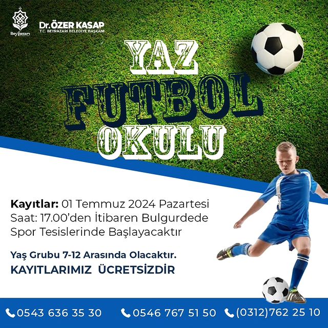 Beypazarı Belediyesi Yaz Futbol Okulu Kursları İle Çocuklara Spor Dolu Bir Yaz Sunuyor