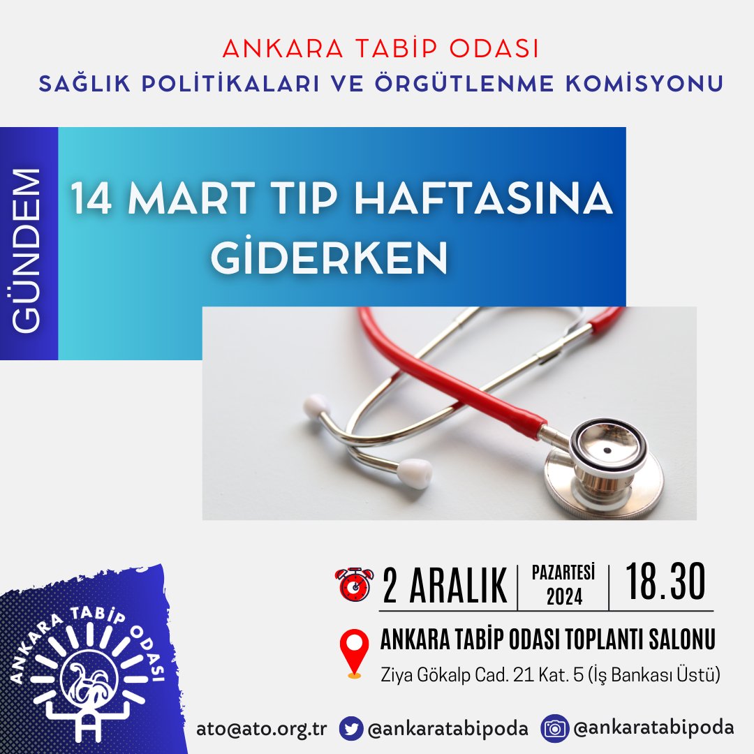 Ankara Tabip Odası 14 Mart Tıp Haftası'na Hazırlanıyor