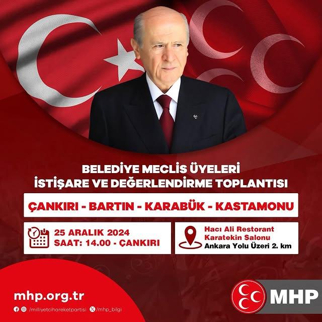 Çankırı'da Belediye Meclis Üyeleri İstişare ve Değerlendirme Toplantısı Gerçekleşecek