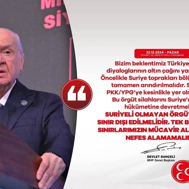 MHP Genel Başkanı Devlet Bahçeli'den Suriye Açıklaması