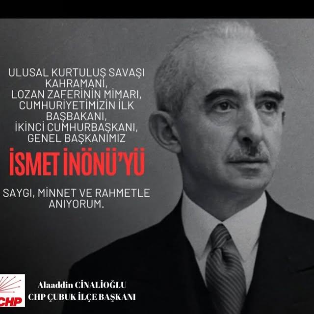 Çubuk CHP, İsmet İnönü'yü Anma Etkinliği Düzenliyor