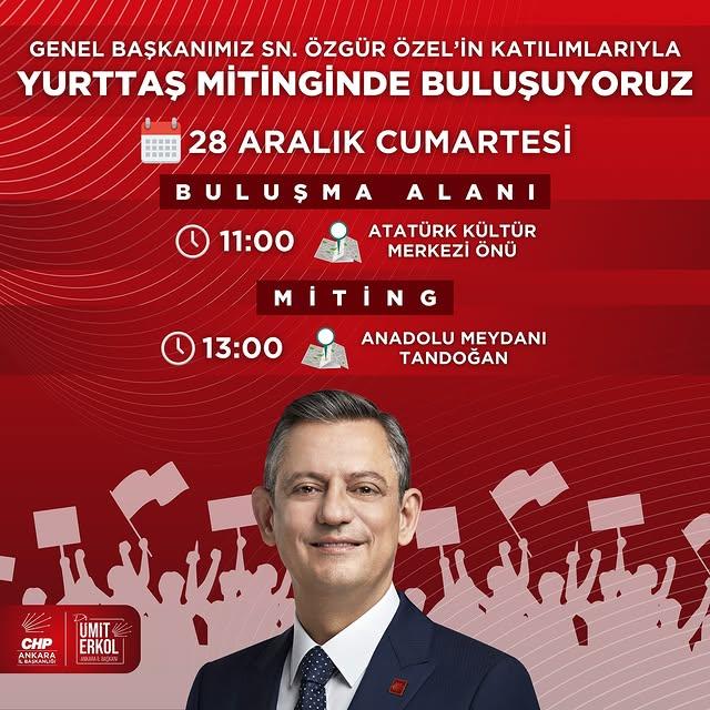 CHP, Yurttaş Mitingi Düzenliyor