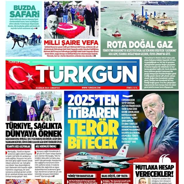 
Türkgün Gazetesi'nin 28 Aralık 2024 Cumartesi Tarihli Özel Sayısı
