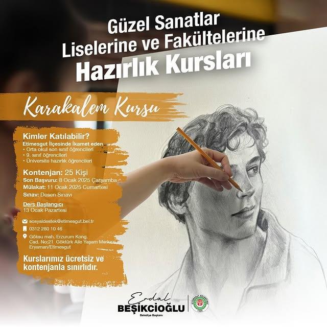 Etimesgut'ta Ücretsiz Karakalem Kursu İle Sanat Eğitimi Fırsatı