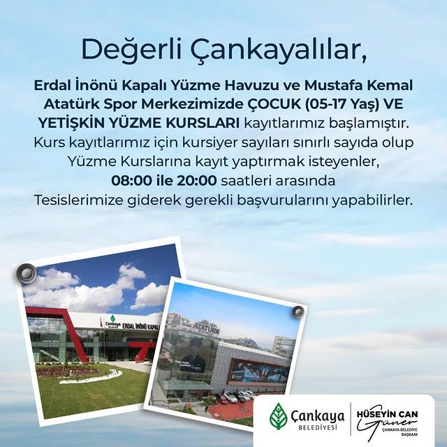 Çankaya Belediyesi Yüzme Kursları Başlıyor