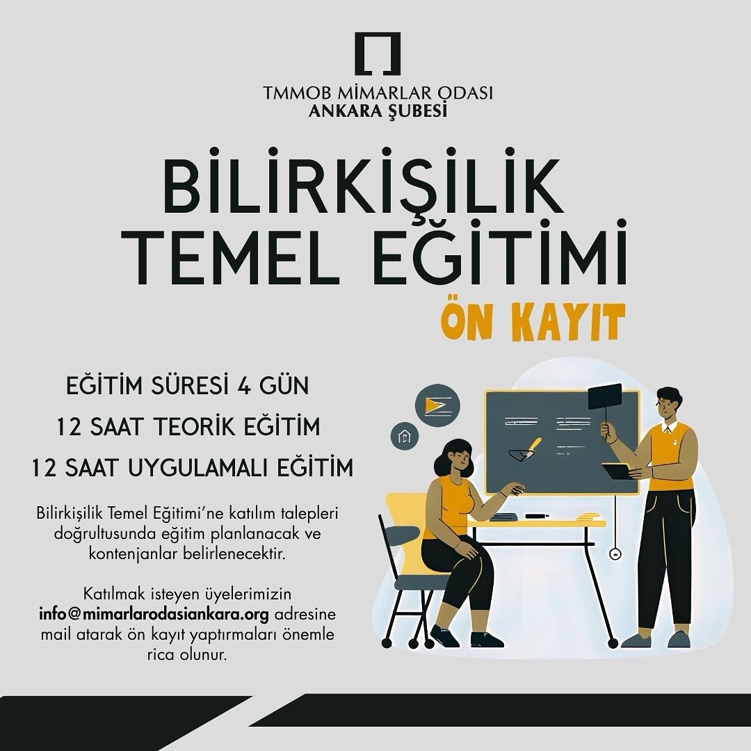TMMOB Mimarlar Odası Ankara Şubesi Bilirkişilik Temel Eğitimi Ön Kayıtları Başladı