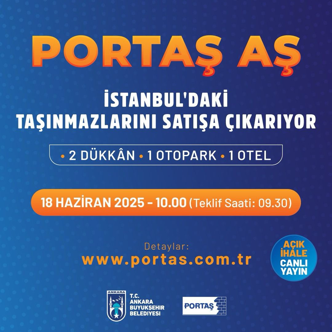 Ankara Büyükşehir Belediyesi İstanbul'daki Taşınmazları Satışa Sunuyor